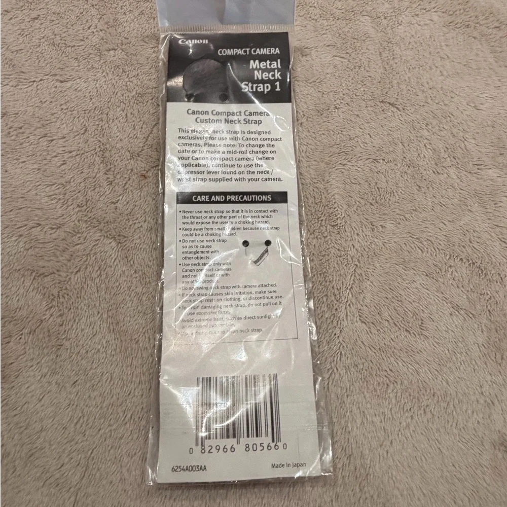Canon Silver Metal Neck Strap with Blue Backing